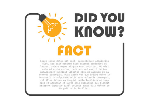 Did you know icon in flat style. Banner with frame and bulb vector illustration on white isolated background. Explanation sign business concept.