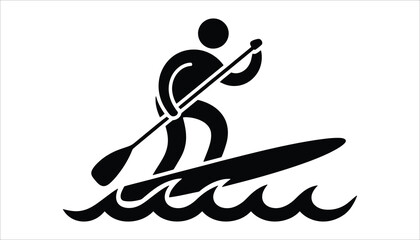 Paddleboarding Icon Illustration.