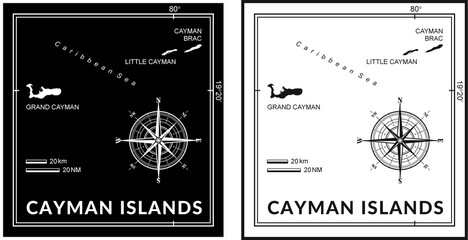 Cayman Islands - Kajmany - mapa
