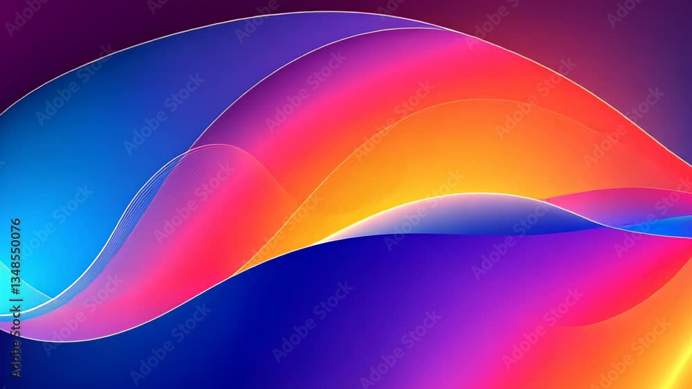Aufkleber soft waves of vibrant colors blend seamlessly, creating dynamic visual rhythm