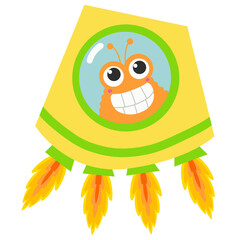 Cute Alien UFO Illustration