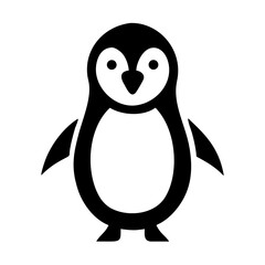 Penguin bird silhouette in black and white