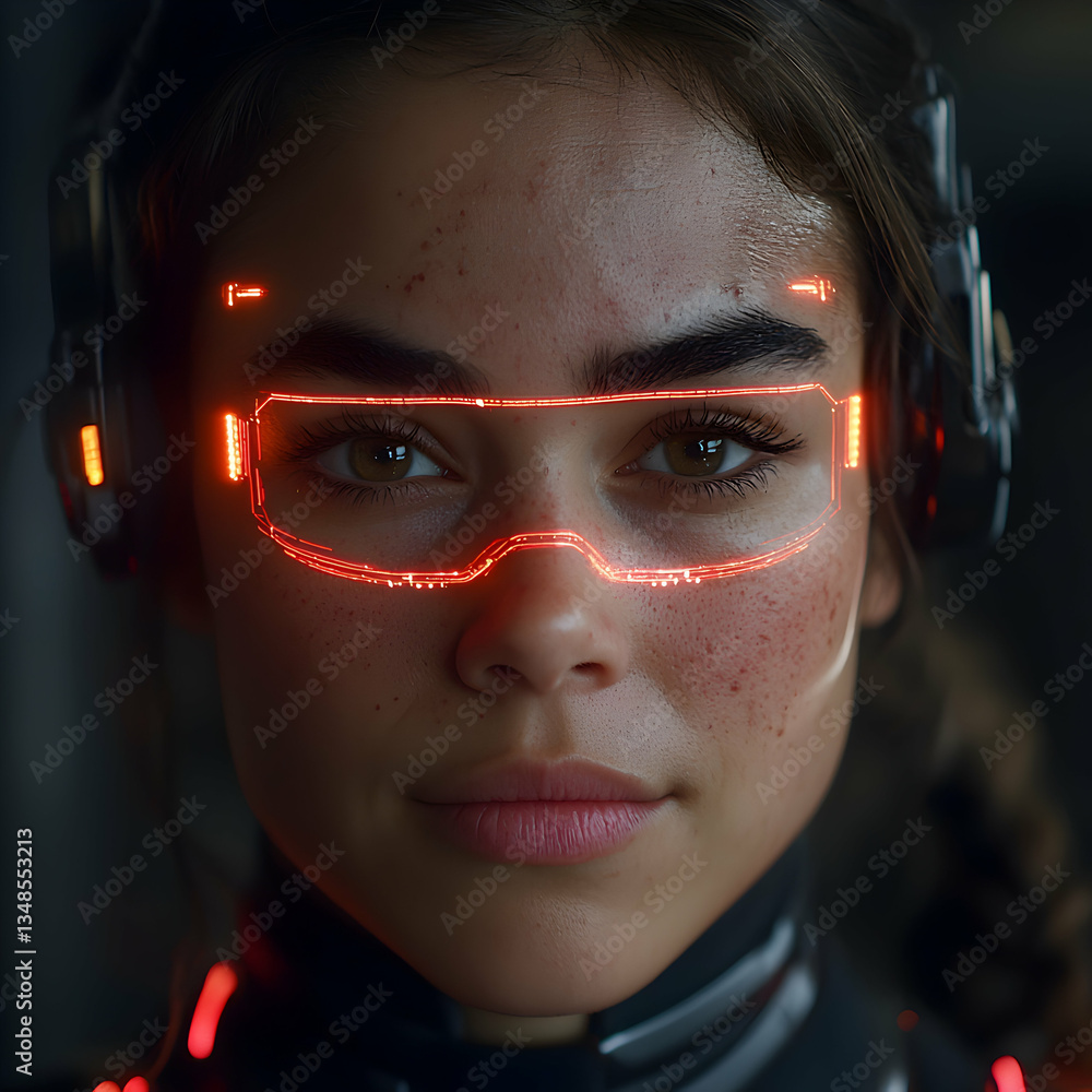 Poster a person sits at a futuristic desk overlooking a cityscape at night. holographic displays and advanc