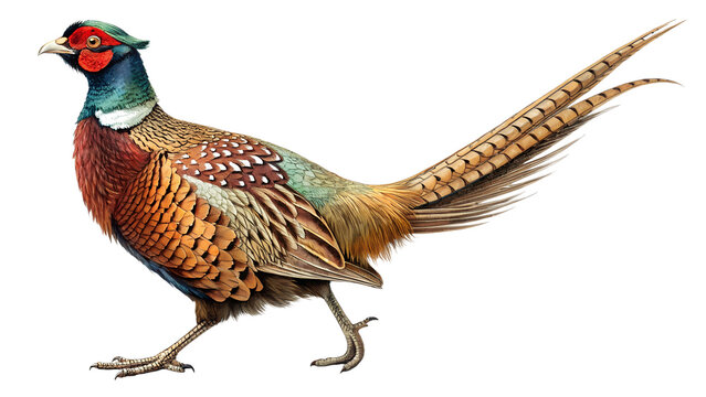 Male european common pheasant phasianus colchicus isolated on transparent background png