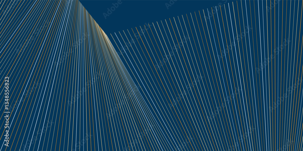 Poster a sleek blue abstract background with converging lines and smooth gradients. the dynamic design and 