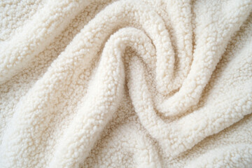 A soft, nubby boucle fabric texture background in creamy off-white. The cozy, looped yarn surface creates an elegant yet casual aesthetic, perfect for winter coats, textured upholstery, and