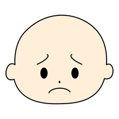 シンプル表情　困り顔　色付き