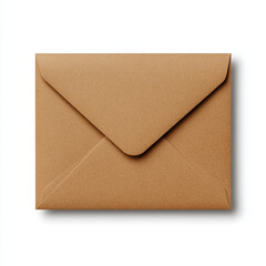 Brown Envelope with Flap on White Background for Various Uses