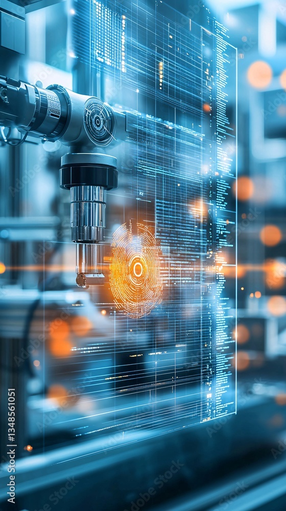Poster ai system displaying product flaws in real-time on a screen, ai quality assurance, automated defect 
