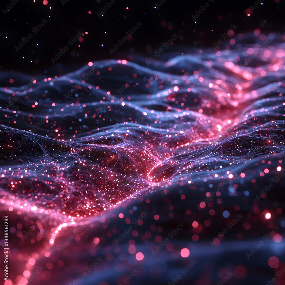 Aufkleber abstract colorful particle face with flowing light trails. ideal for digital art projects visualizat