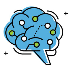 Futuristic Technology and Super Intelligence vector Icon design
