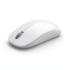 Sleek White Computer Mouse on Minimalist Background for Tech Use
