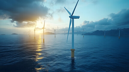 wind turbines in the sea
