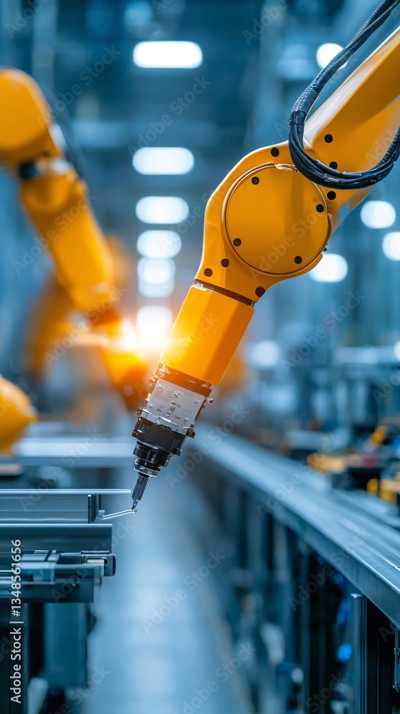 Poster automated assembly line with sensors performing real-time quality checks, sensor-based qc, high-spee