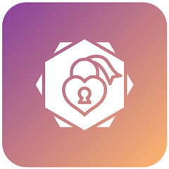 Vector Design Wedding Padlock Icon Style