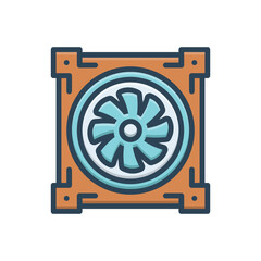 Color illustration icon for system fan