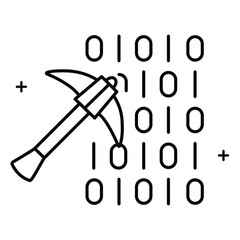 Big Data and Mining Techniques Vector Icon design with Editable Stroke