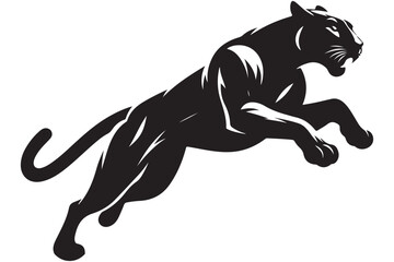 Leaping Black Panther Silhouette Vector Art An Agile Animal Design © Creative Image  