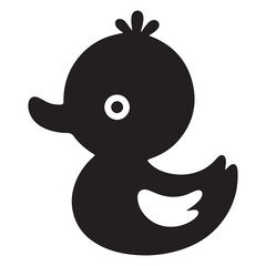 Cute Duck Silhouette A Minimalist Vector Illustration Design Element