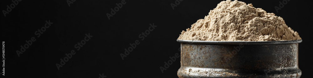 Poster uranium powder stored in a metal barrel for safe handling generative ai