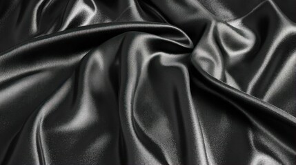 Fototapeta premium Luxurious Black Silk Fabric Draped Texture