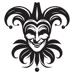 Intricate Jester Mask Silhouette The Symbol of Playfulness and Deception