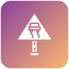 Vector Design Slippery Road Icon Style