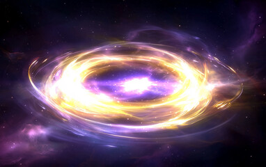 Abstract Galaxy Formation with Swirling Energy Rings in Deep Space Nebula