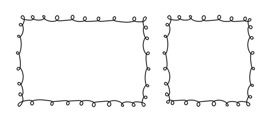Frame Doodle Line Hand Drawn, Picture Frame, Outline Border Frame, Scribble Frame Cute