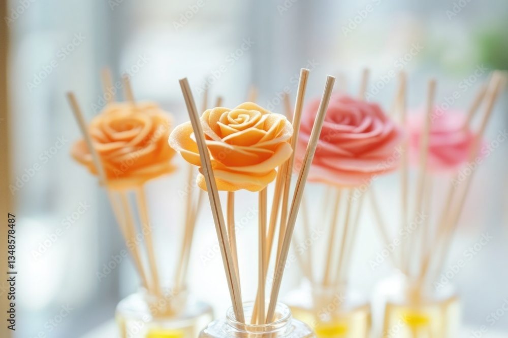 Poster a close-up shot of a bunch of sticks arranged in a vase, perfect for use as a decorative element or 