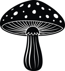 Agaric mushroom silhouette icon vector illustration
