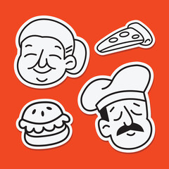 Retro Resto Handdrawn Mascot Illustration