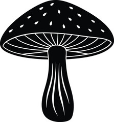 Agaric mushroom silhouette icon vector illustration
