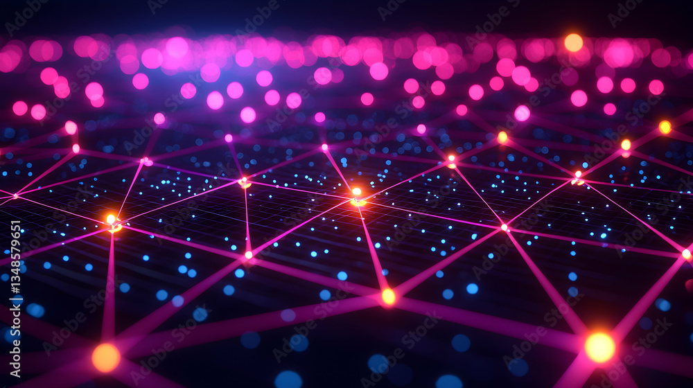 Aufkleber abstract red bokeh lights and glowing particles on a dark background. ideal for websites, presentati