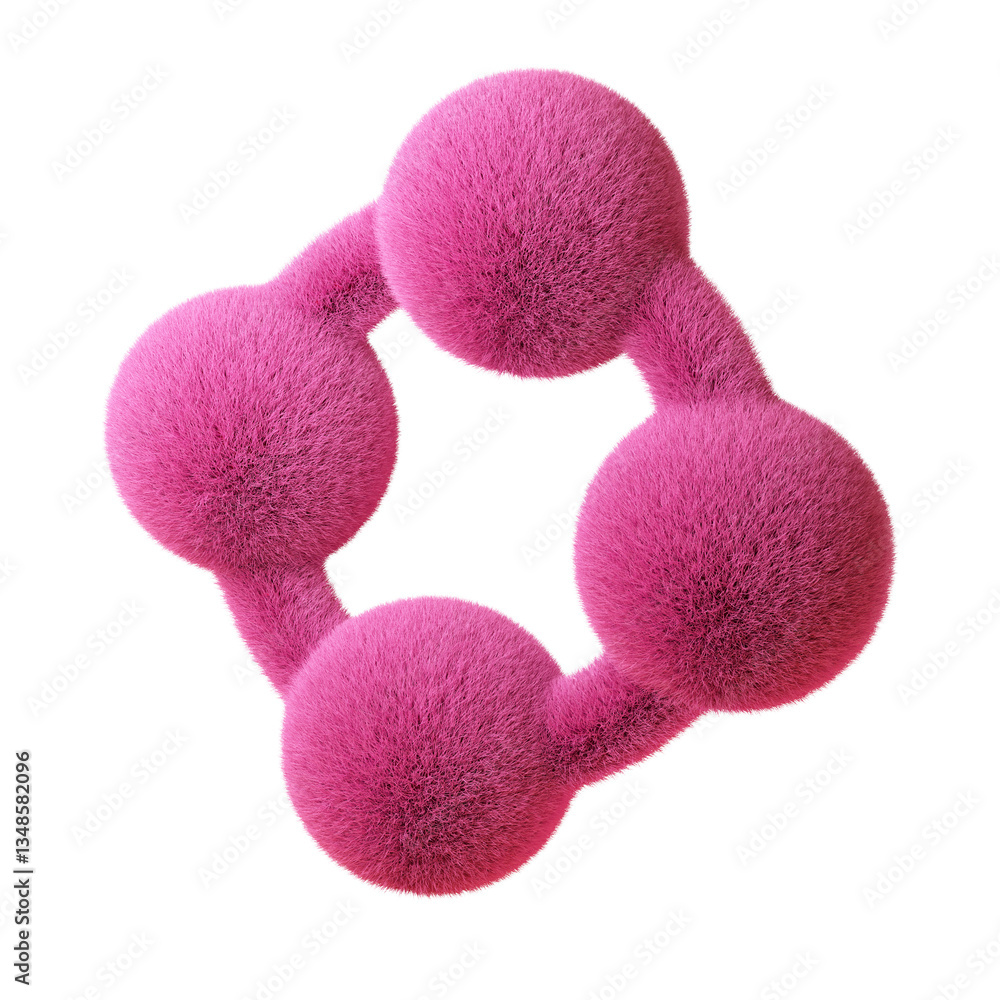 Poster fluffy abstract shape isolated on white background. 3d design element.