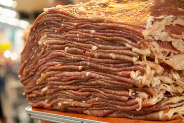 Beef jerky barbacoa is the traditional dish of Atlixco in the Puebla region of Mexico.