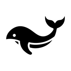 Fototapeta premium Black silhouette of a whale in side view