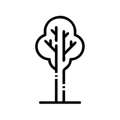 Obraz premium Single tree in black line art style