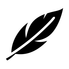 Feather icon in black silhouette