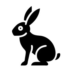 Obraz premium Rabbit animal silhouette sitting in profile