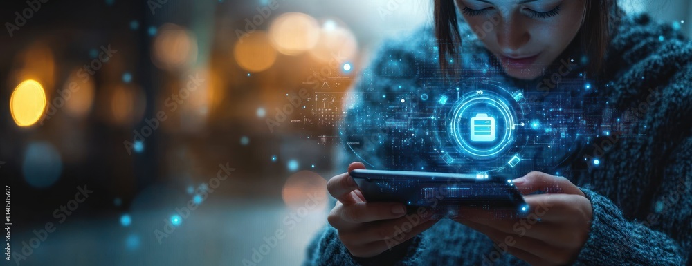 Poster cybersecurity for digital banking with personal data protection and secure online transactions