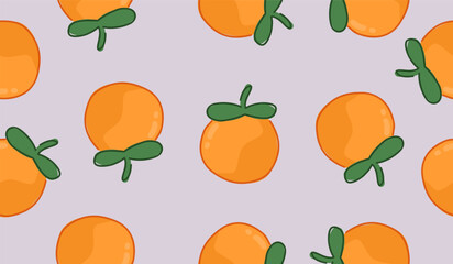 Cute orange fruits pattern background vector design