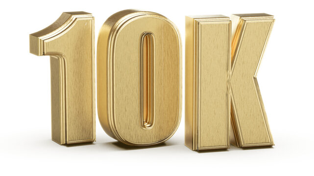 10K Follower Golden Number 3D Render