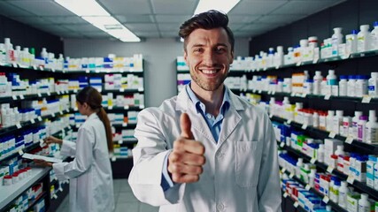 The Smiling Pharmacist Giving Thumbs-Up