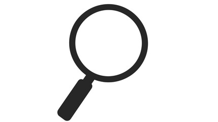 Magnifying glass icon on white background with copy space