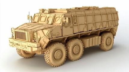 Armored Personnel Carrier, Studio Shot, Military Vehicle, White Background, Defense Industry