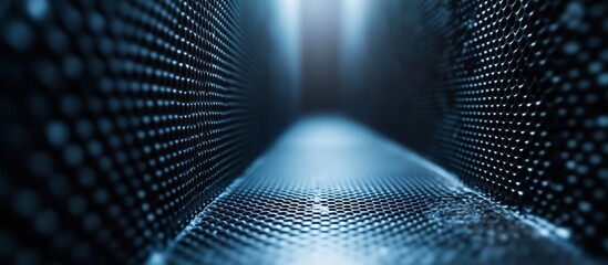 Abstract tunnel with honeycomb pattern, futuristic tech, and creative design.