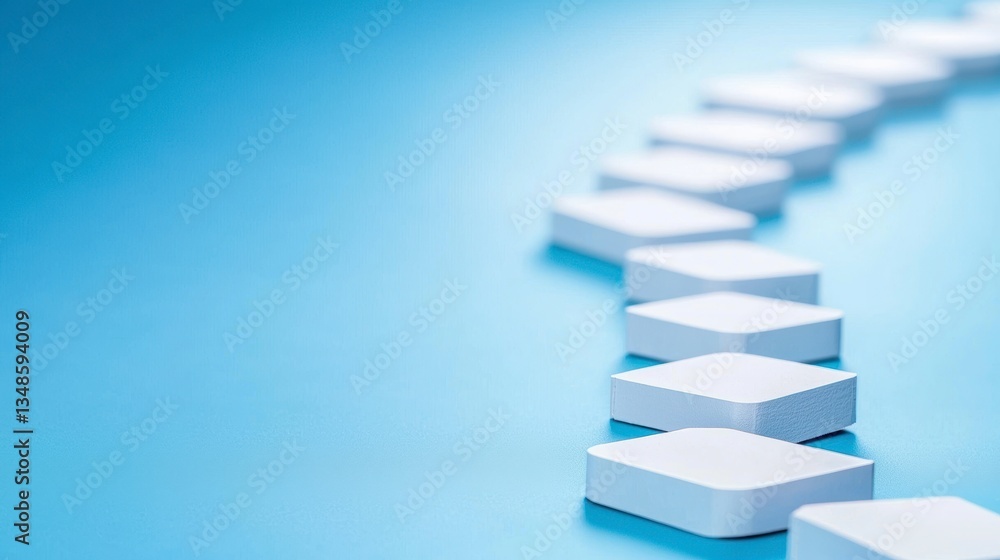Aufkleber minimalistic design with white geometric shapes on blue background, creating sense of calm and order