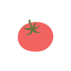 Tomato icon on isolated white background. Vector illustration cartoon flat style