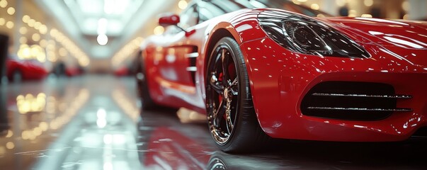 Luxury Sports Cars in a High-End Showroom with Exotic and Prestigious Vehicles Displayed